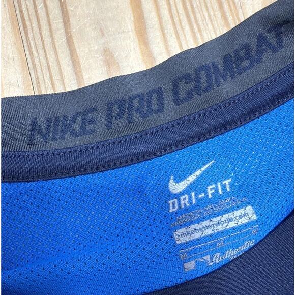 Nike Pro Combat Men’s M Blue Vented Authentic Collection Baseball Top Active - Picture 7 of 8